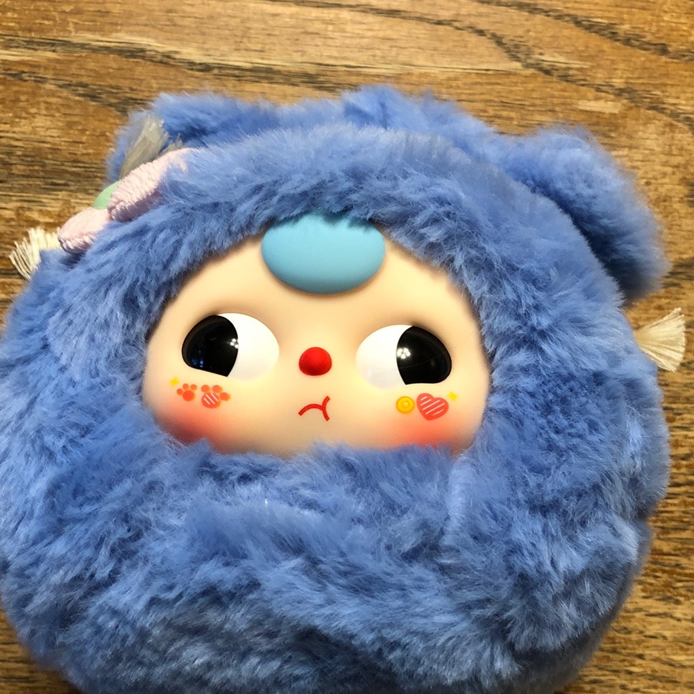 Blue Plush Kids Toy Doll with Cute Facebook pop mart blind boxes
